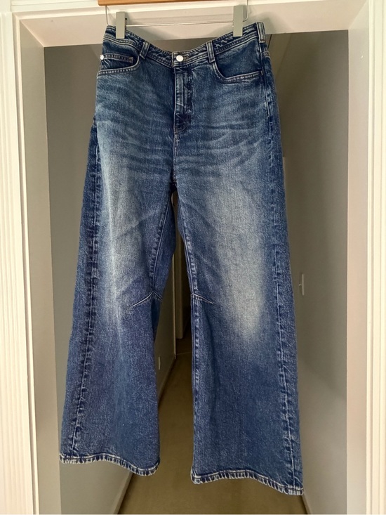 Pilcro Denim - Pilcro Wide Leg Flare Jeans in Medium Blue Wash